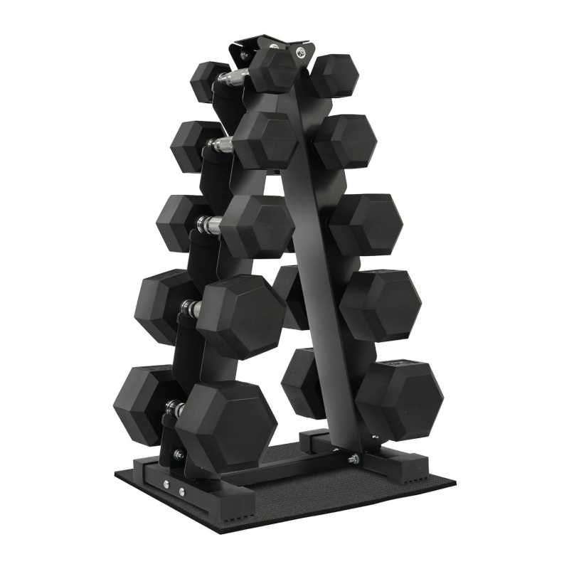 Home Gym Dumbbell Set - Set di manubri esagonali gommati per