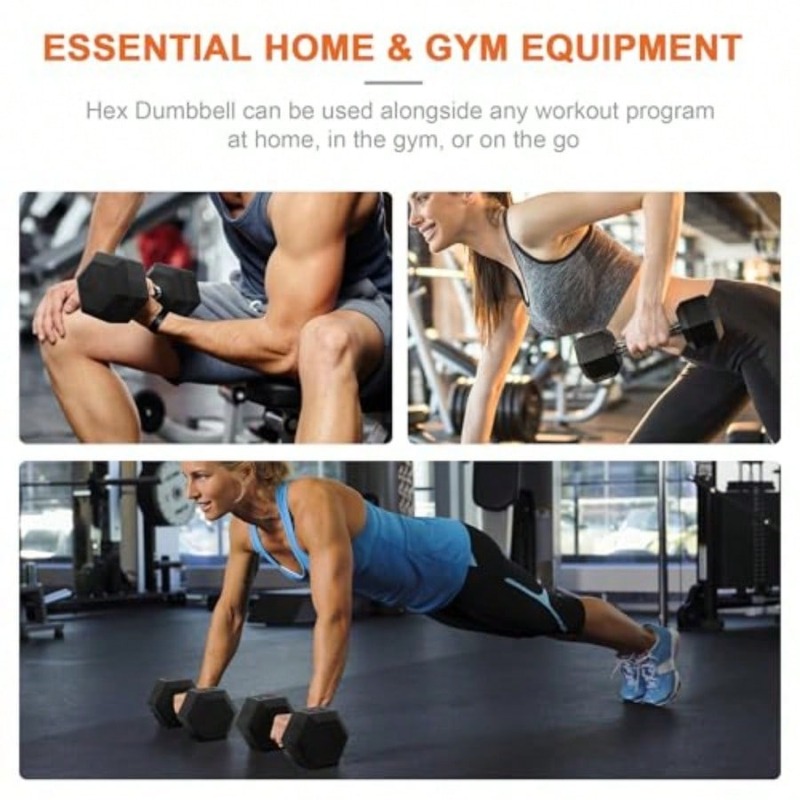 Home Gym Dumbbell Set - Manubri con rivestimento in gomma per