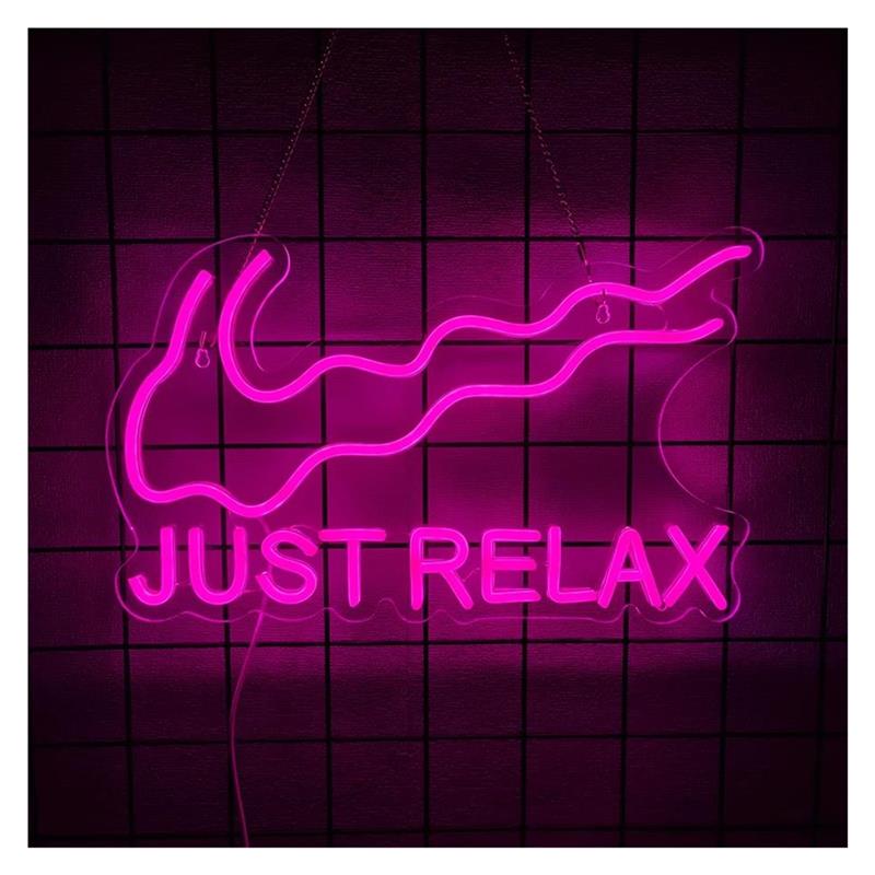 Home Gym Yoga Room - Insegna Luminosa al Neon 'Just Relax'