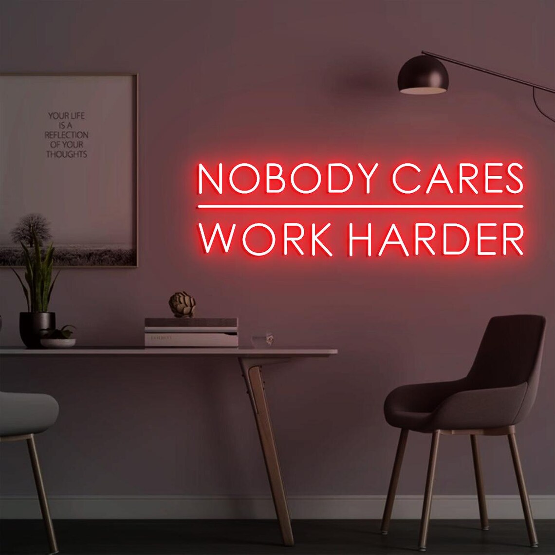 Insegna al Neon 'Nobody Cares  - Home Gym Outdoor Ideas recensione e prezzo
