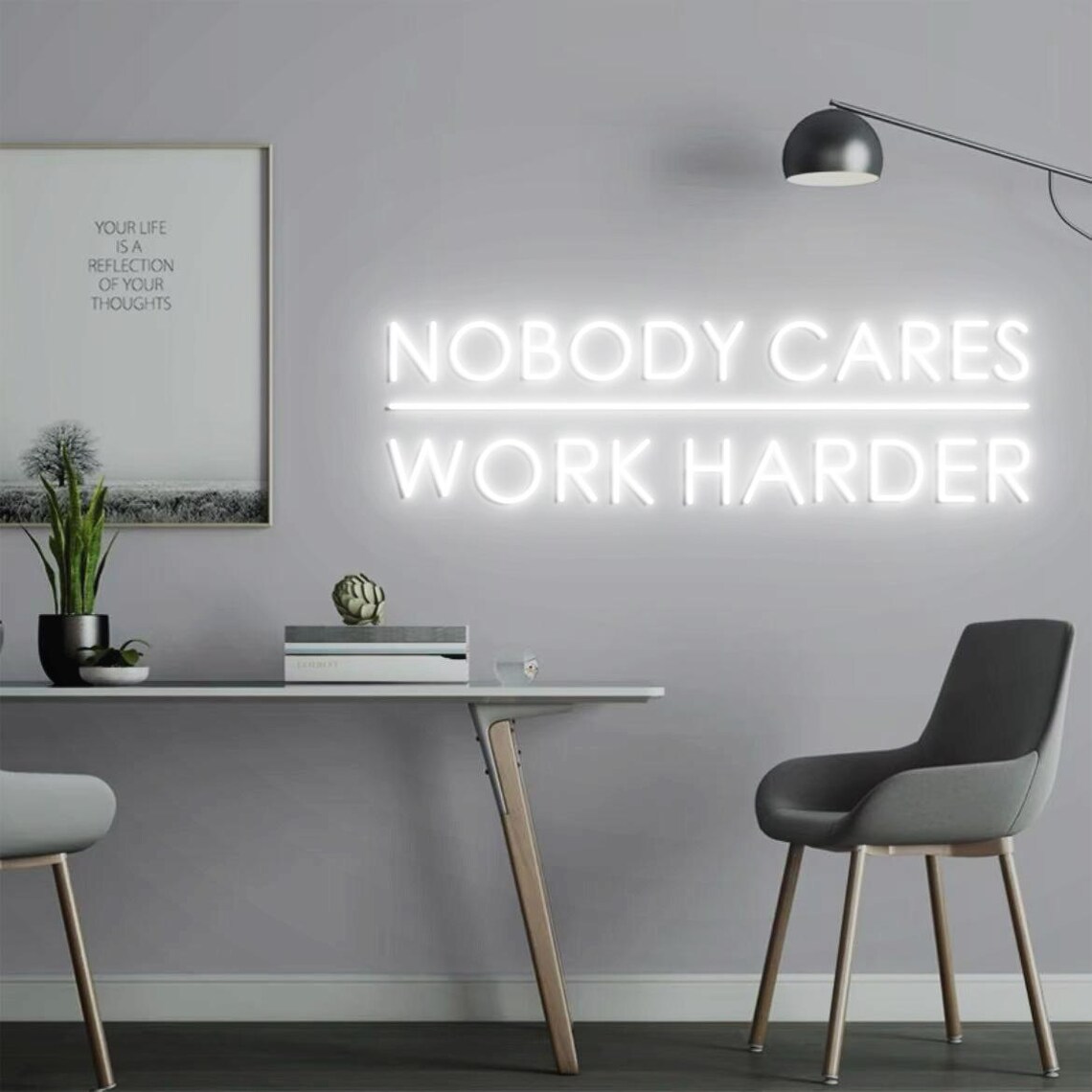 Insegna al Neon 'Nobody Cares  - Home Gym Outdoor Ideas recensione e prezzo