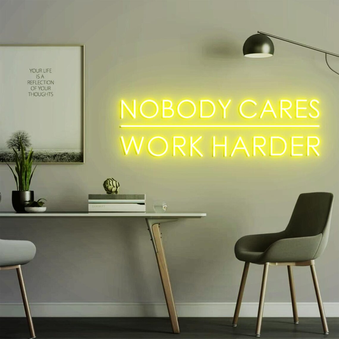 Insegna al Neon 'Nobody Cares  - Home Gym Outdoor Ideas recensione e prezzo