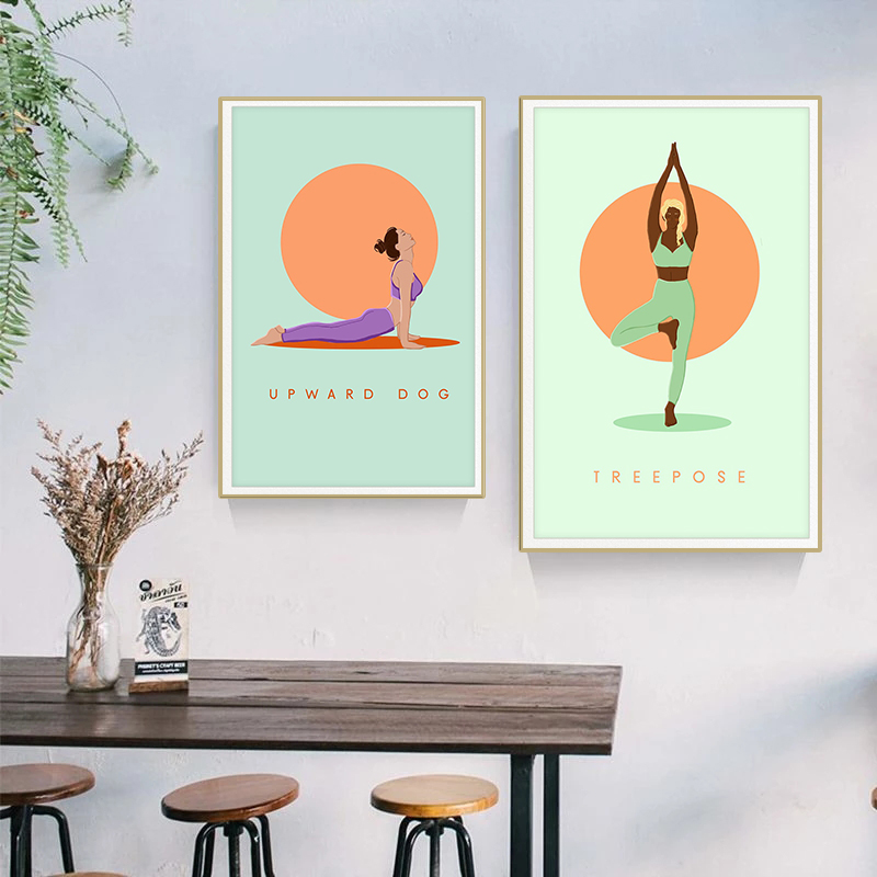 Modern Abstract Yoga Poses Pos - Home Gym Yoga Room recensione e prezzo