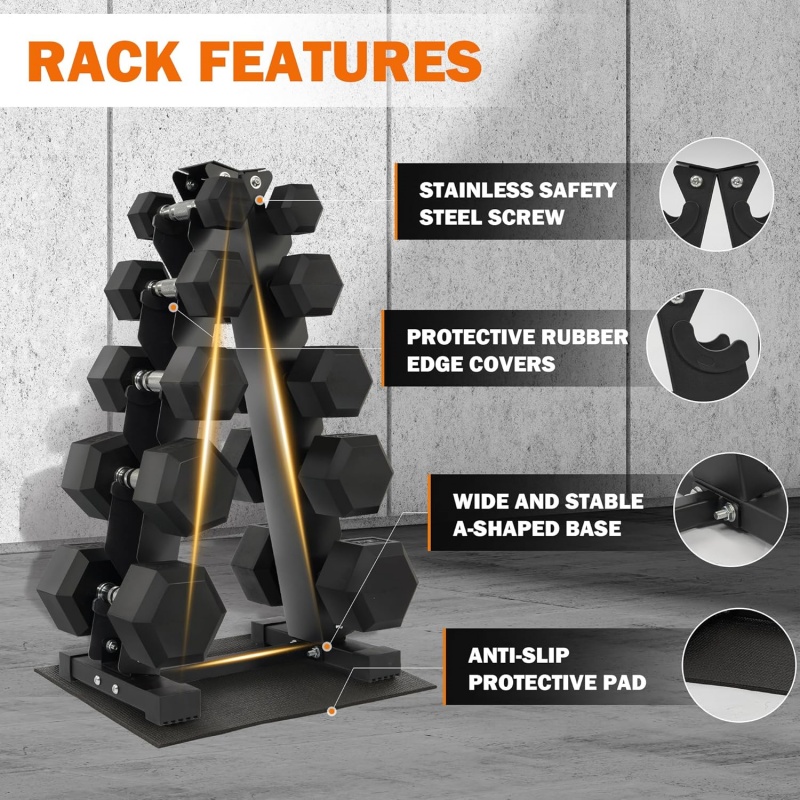 Set di manubri esagonali gomma - Home Gym Dumbbell Set recensione e prezzo