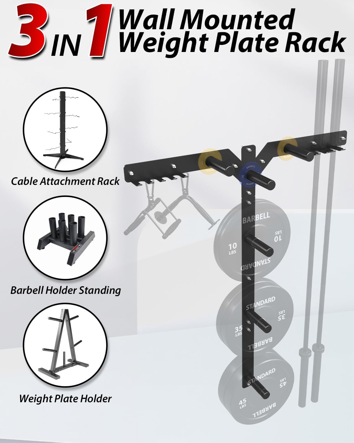 Porta dischi da pesi a parete, - Home Gym In Garage recensione e prezzo